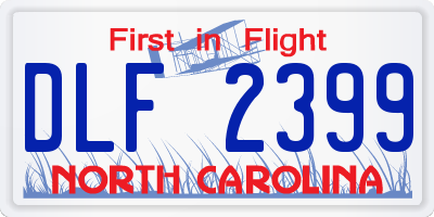 NC license plate DLF2399