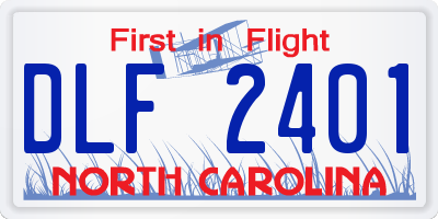NC license plate DLF2401