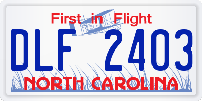 NC license plate DLF2403
