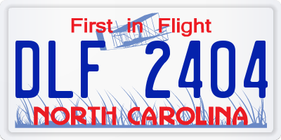 NC license plate DLF2404