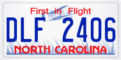 NC license plate DLF2406
