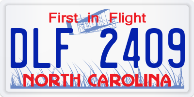 NC license plate DLF2409