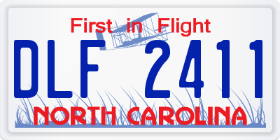 NC license plate DLF2411