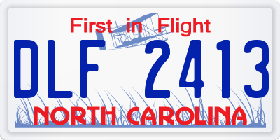 NC license plate DLF2413