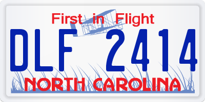 NC license plate DLF2414