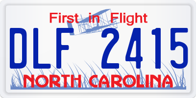 NC license plate DLF2415