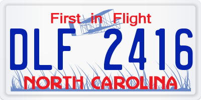 NC license plate DLF2416