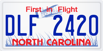 NC license plate DLF2420