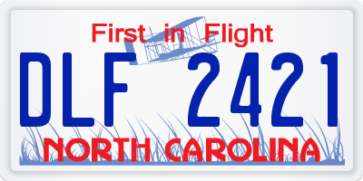 NC license plate DLF2421
