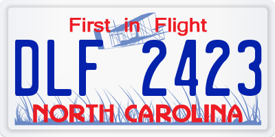 NC license plate DLF2423