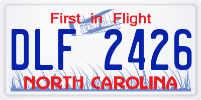 NC license plate DLF2426