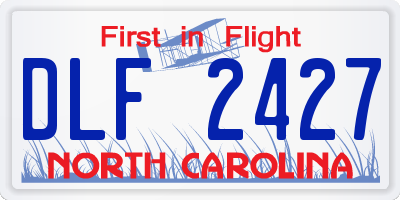 NC license plate DLF2427