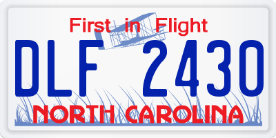 NC license plate DLF2430