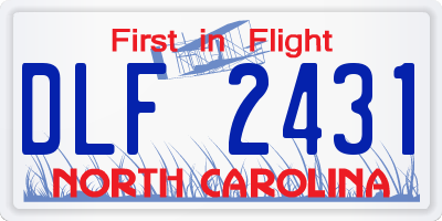 NC license plate DLF2431