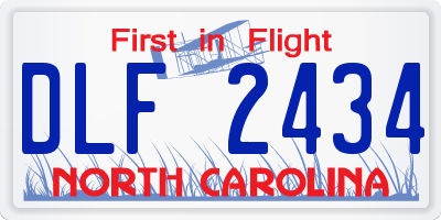 NC license plate DLF2434