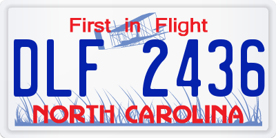NC license plate DLF2436