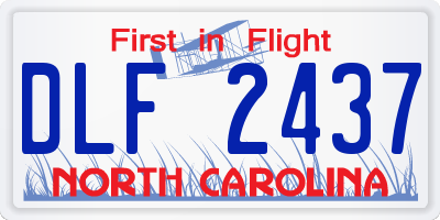 NC license plate DLF2437