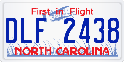NC license plate DLF2438