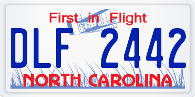NC license plate DLF2442