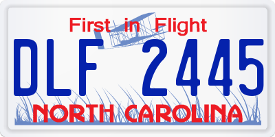 NC license plate DLF2445