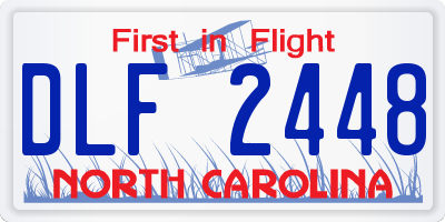 NC license plate DLF2448
