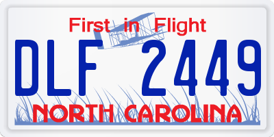 NC license plate DLF2449