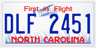 NC license plate DLF2451