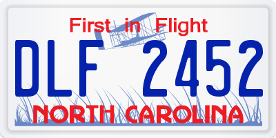 NC license plate DLF2452