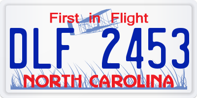 NC license plate DLF2453