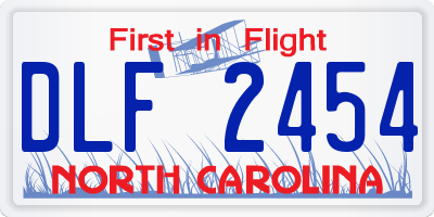 NC license plate DLF2454