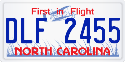 NC license plate DLF2455