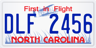 NC license plate DLF2456