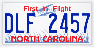 NC license plate DLF2457
