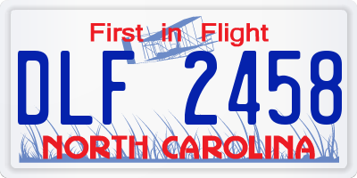 NC license plate DLF2458