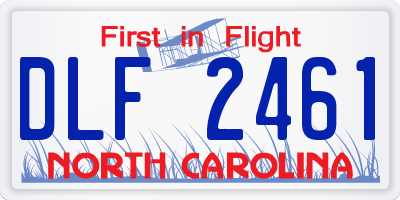 NC license plate DLF2461