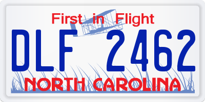 NC license plate DLF2462