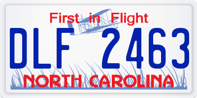 NC license plate DLF2463