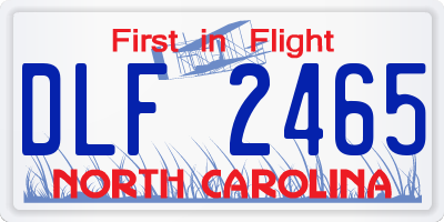 NC license plate DLF2465