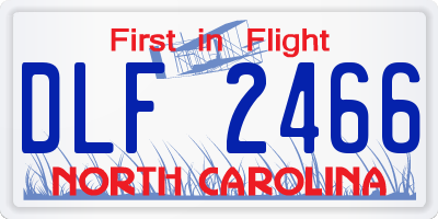 NC license plate DLF2466