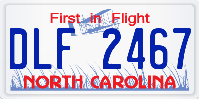 NC license plate DLF2467