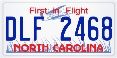 NC license plate DLF2468