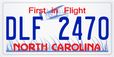 NC license plate DLF2470