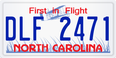 NC license plate DLF2471