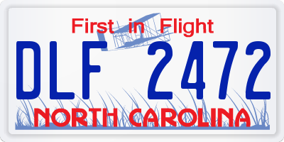 NC license plate DLF2472