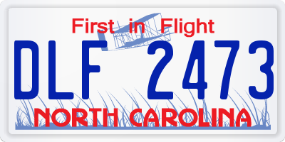 NC license plate DLF2473