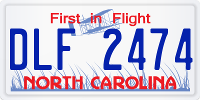 NC license plate DLF2474