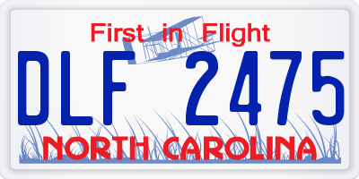 NC license plate DLF2475