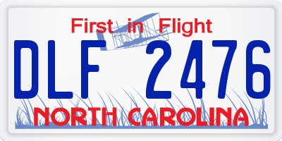 NC license plate DLF2476