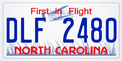 NC license plate DLF2480