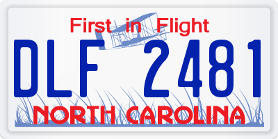 NC license plate DLF2481